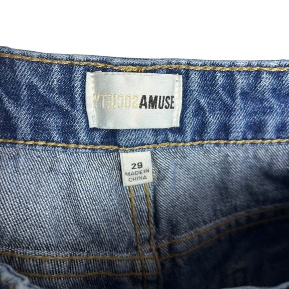 Amuse Society Women's 29 Brooke Jean High Waist Wide Leg Flared Denim Distressed - Picture 4 of 7